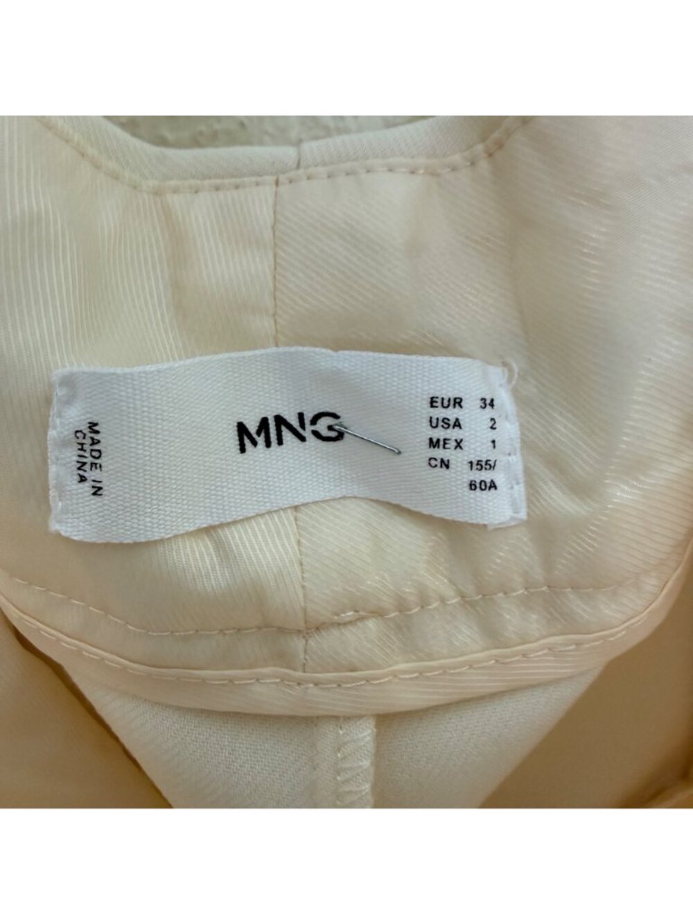 MNG Hight Waisted Belted Boyfriend Pants Ivory Sz 2 - Picture 3 of 5